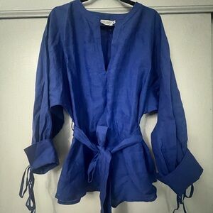 Harshman Los Angeles Blue Women's Top with Tie Waist